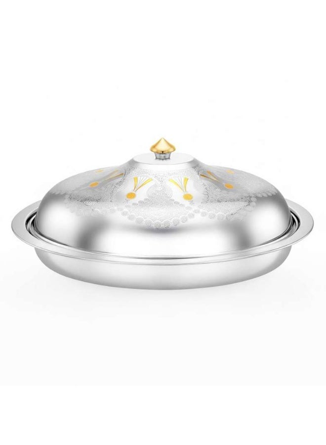 Pan Home Chrome & Gold Serving Dish 50cm - Image 5