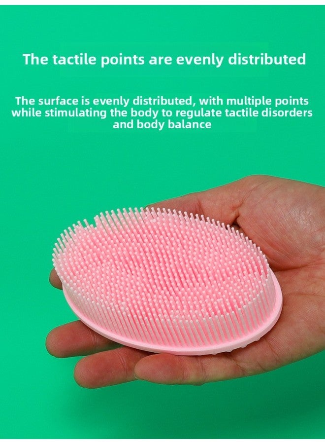 Tactile Brush Children's Sensory Training Equipment Toy Baby's Disordered Touch Touch Bath Tactile Ball Home Massage-Color:Silicone Tactile Brush Lake Green - Image 4