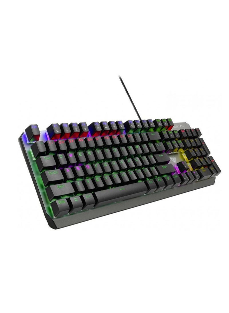 AULA - AULA WIND F2066-II Blue Switch Mechanical Gaming Keyboard – 20 Switchable Backlight Color Effects AR /EN - Image 1