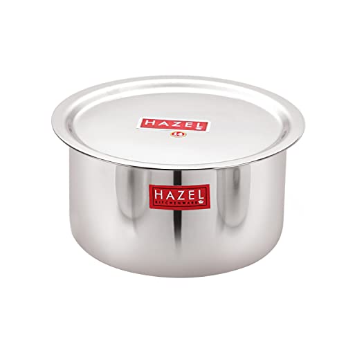 HAZEL Stainless Steel Tope Patila with Lid Round Bottom for Boiling | Bhagona Dekchi for Daily Cooking & Serving (3 Litre) - Image 1