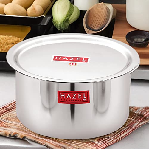 HAZEL Stainless Steel Tope Patila with Lid Round Bottom for Boiling | Bhagona Dekchi for Daily Cooking & Serving (3 Litre) - Image 2