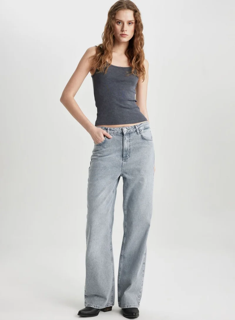 DeFacto Slim Fit Ribana Scoop Neck Undershirt