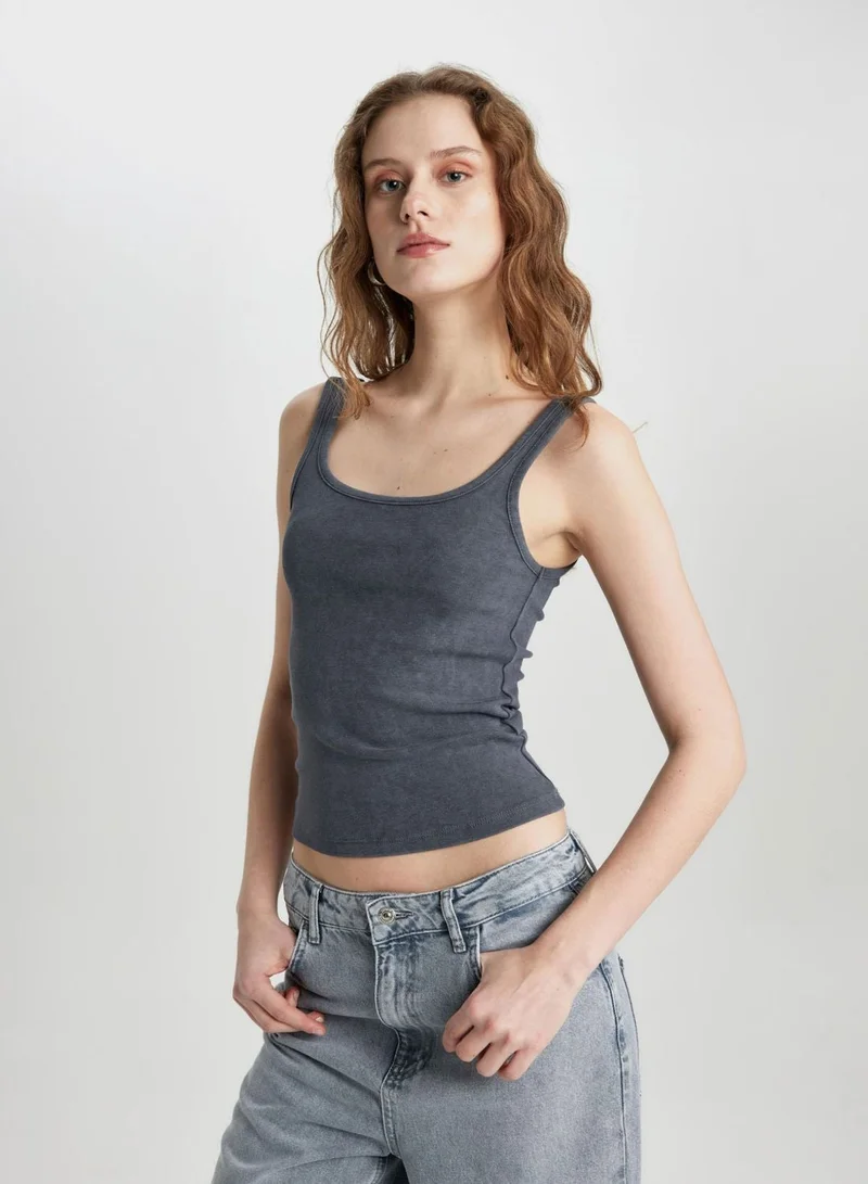 DeFacto Slim Fit Ribana Scoop Neck Undershirt