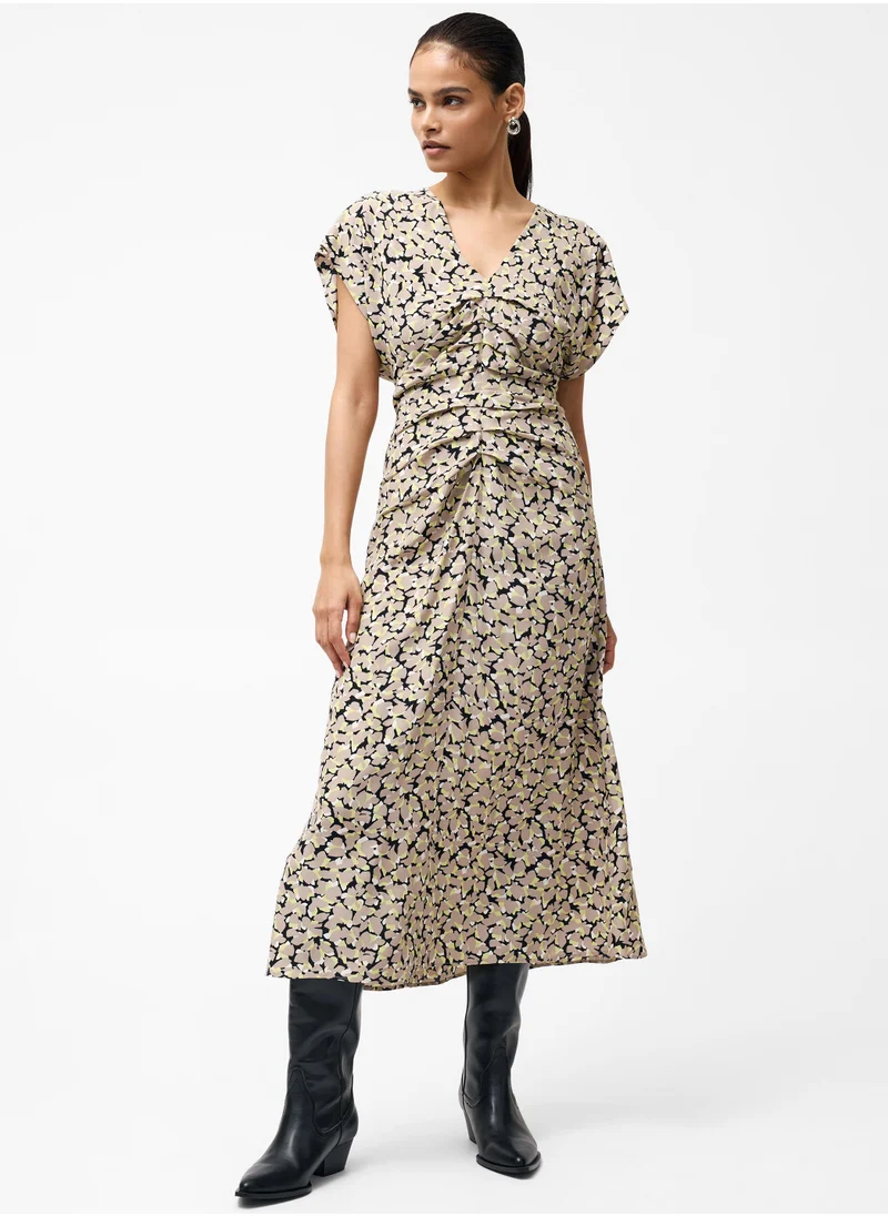 French Connection Lillian Eco Draped Front Midi Dress