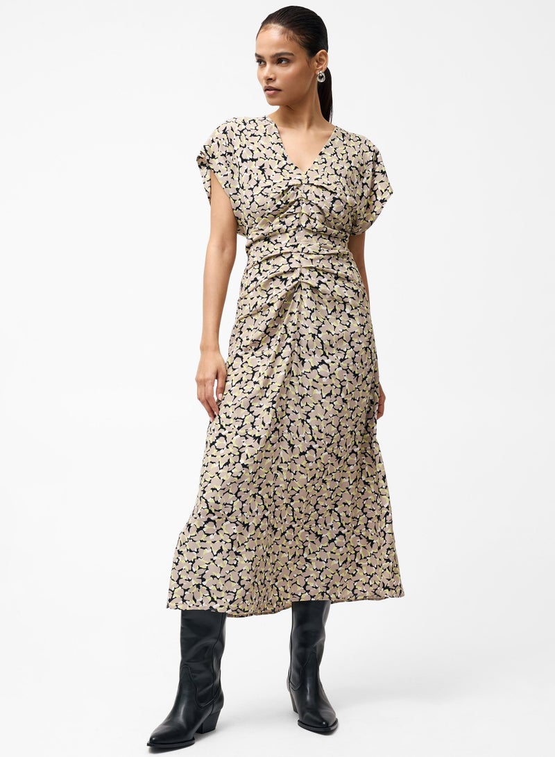 French Connection Lillian Eco Draped Front Midi Dress  - Image 1