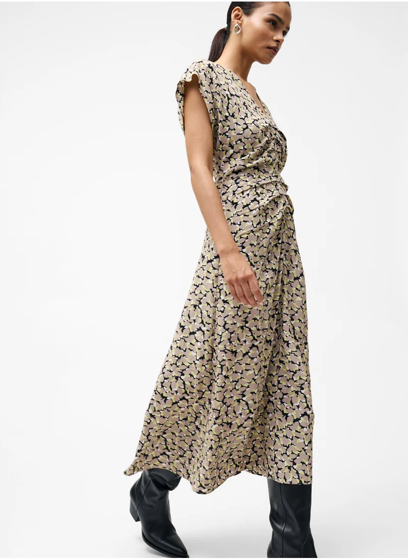 French Connection Lillian Eco Draped Front Midi Dress