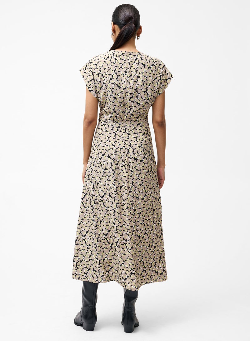 French Connection Lillian Eco Draped Front Midi Dress  - Image 3