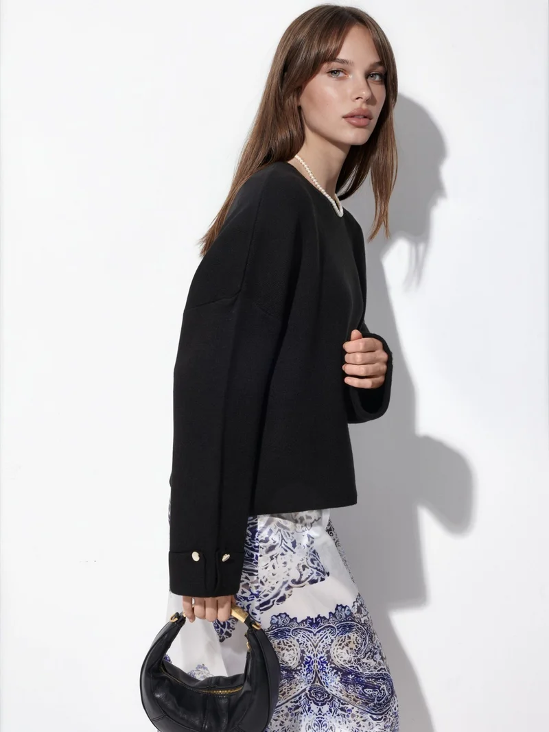 هيكاب Button Detailed Knit Sweater