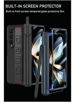 Y&D Excefore for Galaxy Z Fold 4 Case with S Pen Holder, 360°Ring Magnetic Kickstand, Slide Camera Cover Front Screen Protector Protective Armor Samsung 4, Black  - Image 3