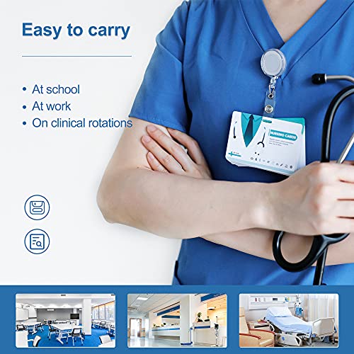 Nano shield 96 Nursing Badge Reference Cards, Nursing School Essentials Set- Lab Values, EKG, Spanish Translation and More, Great Nursing Student Gifts - Image 3