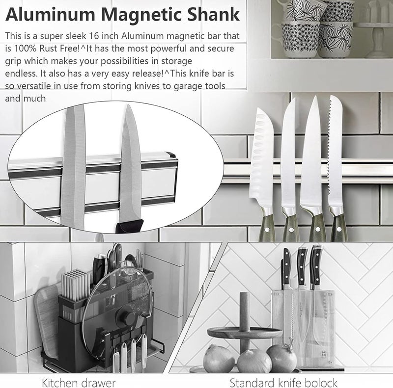 Mekbok Kitchens Aluminum Magnetic Knife Bar - Rust Free (16 INCH) - Image 2