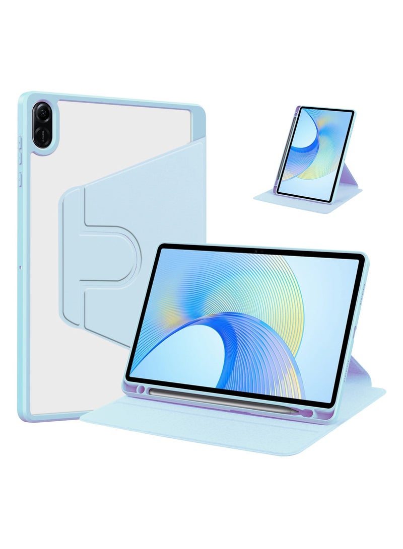 يوارب كينج غلاف الدوار متوافق مع Honor Pad X8a / Honor Pad X8b ، غطاء الدوران 360 درجة ، غطاء مرئي متعدد الزوايا مع قلم أزرق - Image 1
