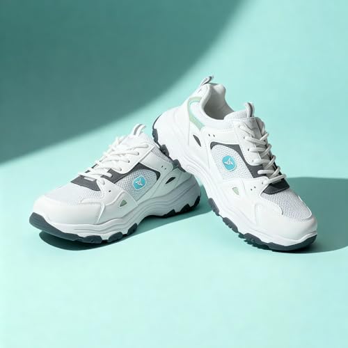 YOHO Tempo Chunky Sneakers for Women, Breathable Mesh Shock-Absorbing, Cushioning Comfort, Durable Grip for All-Day Ease| Fashionable & Stylish Casual Sport Shoes-0920 | IceLatteMint - UK 8 - Image 2