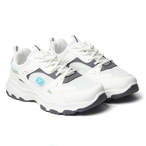 YOHO Tempo Chunky Sneakers for Women, Breathable Mesh Shock-Absorbing, Cushioning Comfort, Durable Grip for All-Day Ease| Fashionable & Stylish Casual Sport Shoes-0920 | IceLatteMint - UK 8 - Image 1