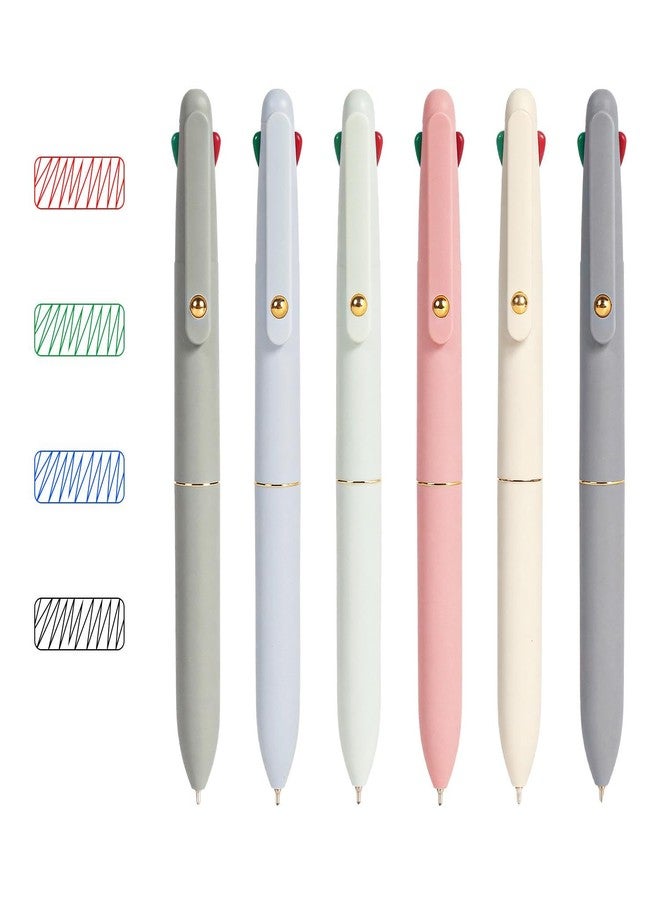Ddaowanx Multicolor Pens, 4-in-1 Colored Ballpoint Pen 0.5mm Fine Point Smooth Writing,Cute Gifts for Nurses and Teens, 6-Count - Image 2