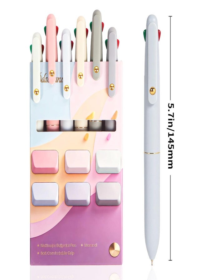 Ddaowanx Multicolor Pens, 4-in-1 Colored Ballpoint Pen 0.5mm Fine Point Smooth Writing,Cute Gifts for Nurses and Teens, 6-Count - Image 3