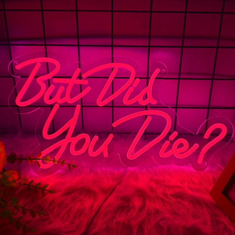 Moneter But Did You Die Neon Led Sign, Pink Neon Signs for Wall Decor, Letter Neon Lights with USB Powered for Room Decor, Bedroom, Office, Gym, Livingroom - Image 2
