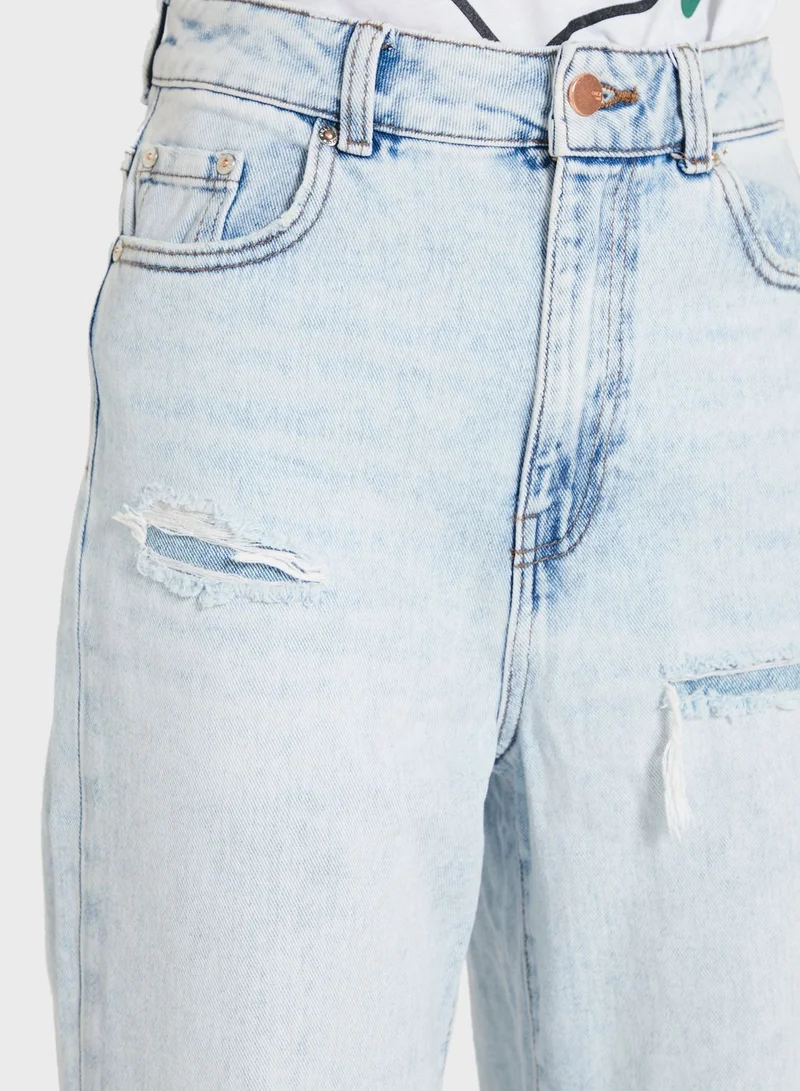 ONLY Ripped High Waist Jeans