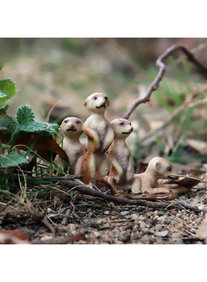 Children's Simulation Animal Model Toy With Baby Meerkat Standing Meerkat Meerkat Meerkat Meerkat Meerkat Meerkat t Beaver Ornaments-Color:Tb Jungle Animal 4 Style Set A (including Bat) - Image 5