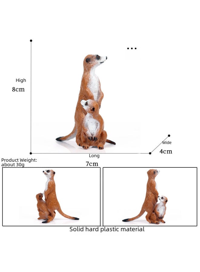 Children's Simulation Animal Model Toy With Baby Meerkat Standing Meerkat Meerkat Meerkat Meerkat Meerkat Meerkat t Beaver Ornaments-Color:Tb Jungle Animal 4 Style Set A (including Bat) - Image 3