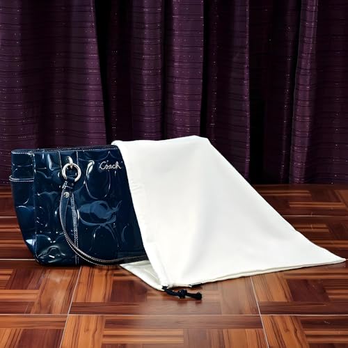 Metsi Large Dust Bag for Shoes and Handbag – 100% Organic Cotton Fabric Storage Pouches with Drawstring Closure, Travel Luggage Organizer, Home Storage, Dust-Proof Covers, 15"x17", Set of 3 - Image 4