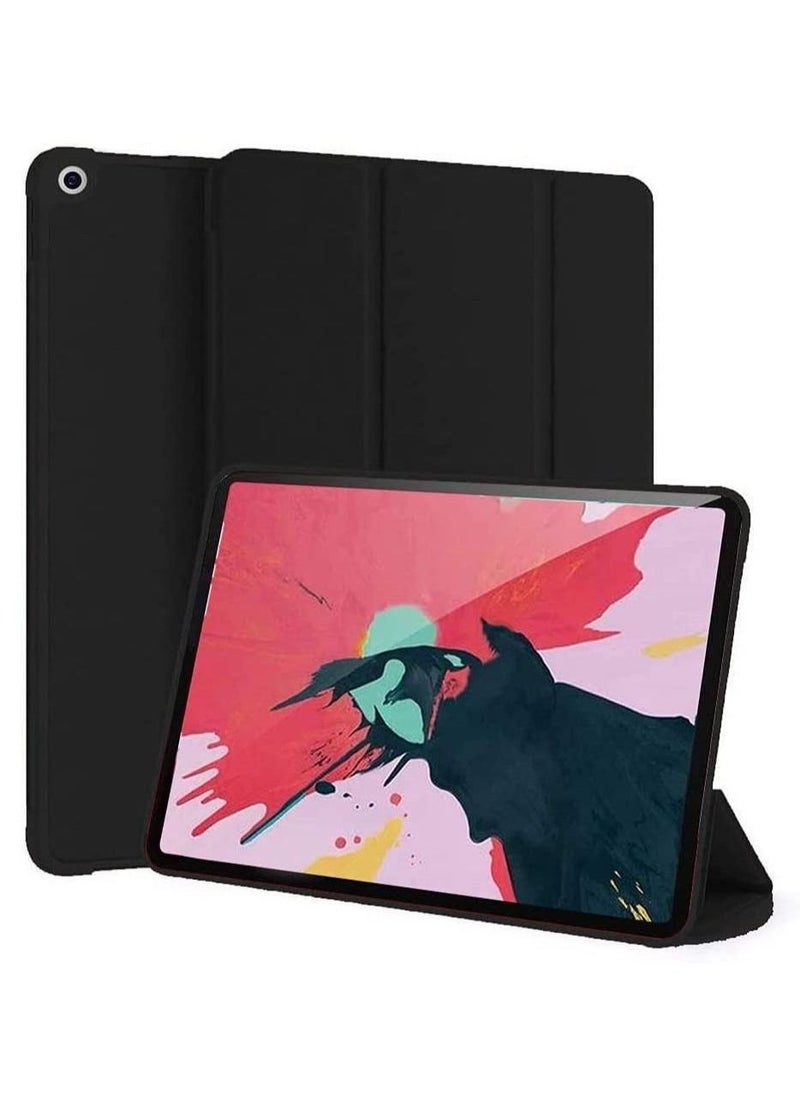 iPad 9th Gen (2021)/ 8th Gen (2020)/7th Gen (2019), Slim Stand Hard Back Shell Protective Leather Smart Cover Trifold Stand (black) - Image 1