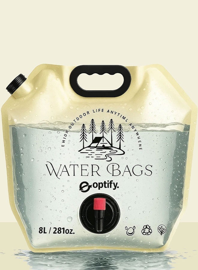 Eoptify 8L Water Storage Bag (3 Pack) Foldable Water Carrier for Camping, Hiking & Emergency Use | BPA-Free, Leak-Proof Outdoor Water Container for Travel, Survival, BBQ, Picnic - Image 2