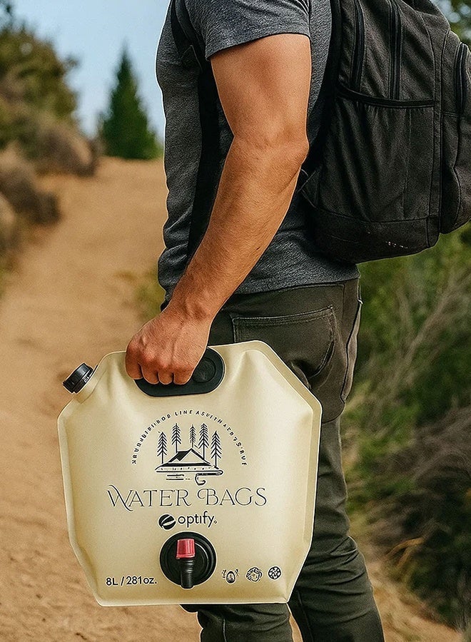 Eoptify 8L Water Storage Bag (3 Pack) Foldable Water Carrier for Camping, Hiking & Emergency Use | BPA-Free, Leak-Proof Outdoor Water Container for Travel, Survival, BBQ, Picnic - Image 4