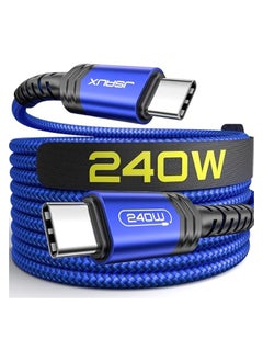JSAUX 240W USB C Cable 3M, USB C to USB C Cable PD 3.1 5A Type C Fast Charge Cable for iPhone 15/15 Pro/15 Pro Max, MacBook Pro Air, iPad Pro Air, Dell XPS, Samsung Galaxy S24/S23/S22/S21, Pixel-Blue  - Image 1