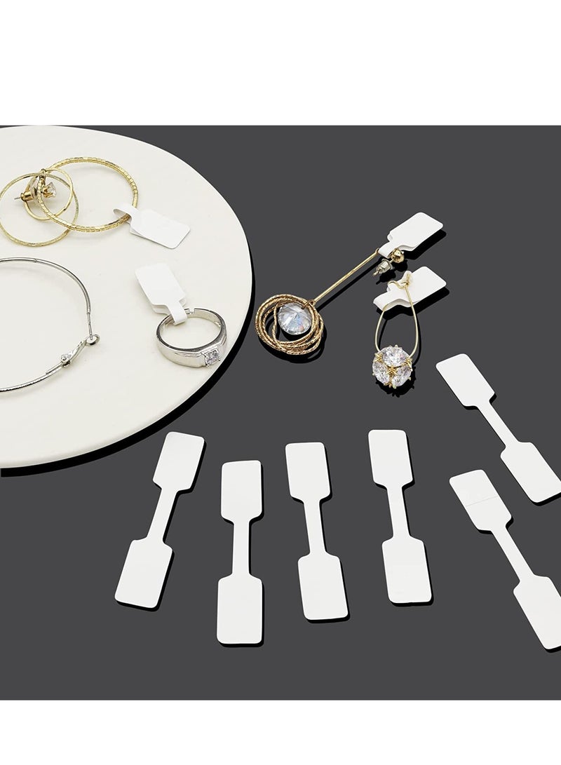 Excefore Price Tags, 500 Pieces Jewelry Tags for Pricing Self Adhesive White Blank Ring Necklace Earring Identify Rectangle Label - Image 1