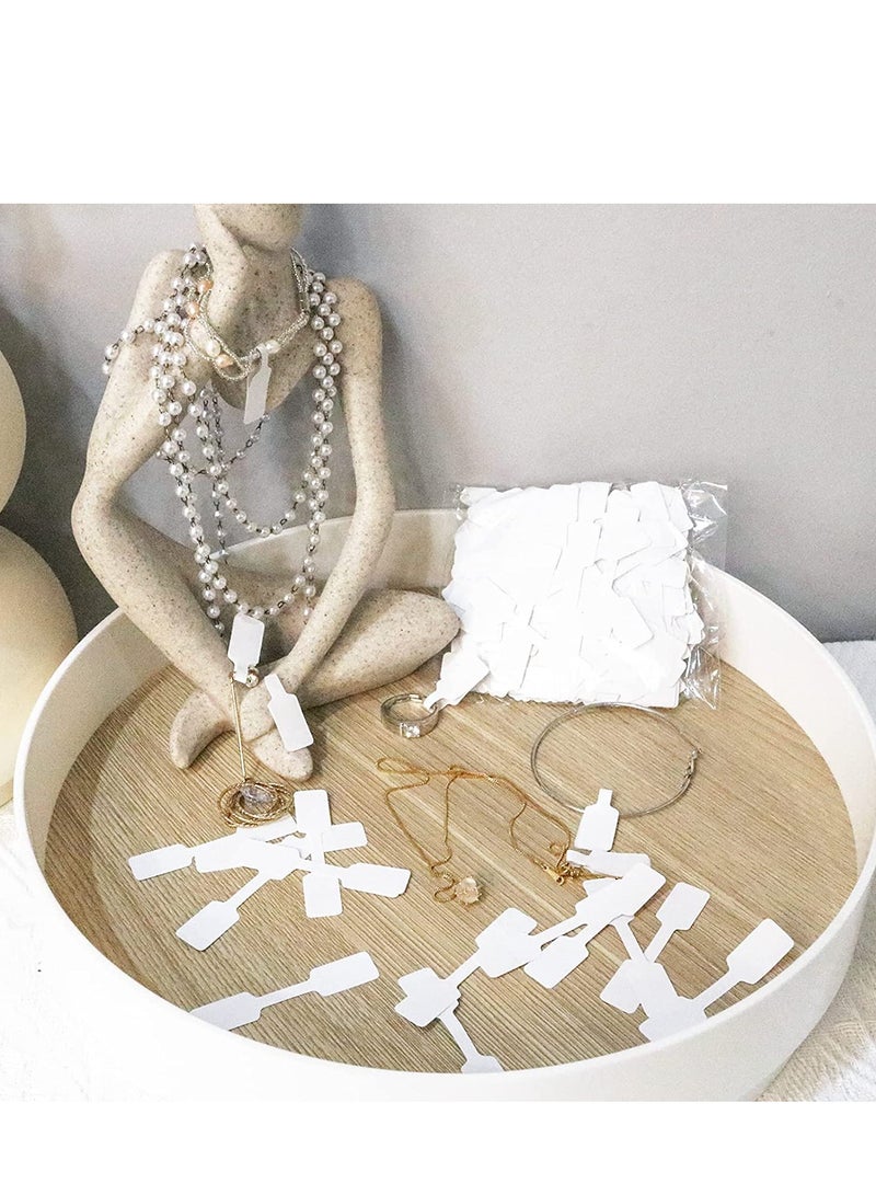 Excefore Price Tags, 500 Pieces Jewelry Tags for Pricing Self Adhesive White Blank Ring Necklace Earring Identify Rectangle Label - Image 5