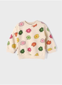 LC WAIKIKI Crew Neck Long Sleeve Baby Girl Sweatshirt and Pants 2-Pack Set  - Image 2