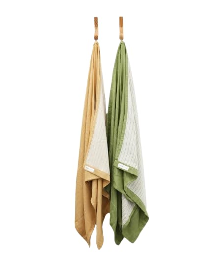 Doctor Towels Doctor Towels Worlds First Bath Towel Aloe Vera Yarn Super Soft Towels Quick Dry Towels for Bath Large Size Bath Towels for Men Women Kids Pack of 2 Green Yellow  - Image 1