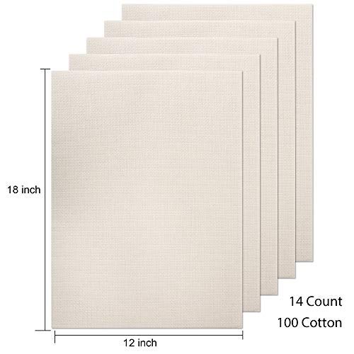 Donmon Aida Cloth 14 Count Cross Stitch Fabric,12×18inch,5Pcs (Rice) - Image 5