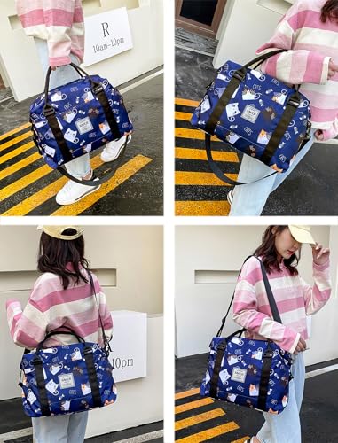 NWLR Travel Duffle Bag Weekender Overnight Bag Gym Tote with Dry and Wet Separated Pocket for Women Girls Shoulder Workout Duffel Bag Water Resistant lovely cats - Image 3
