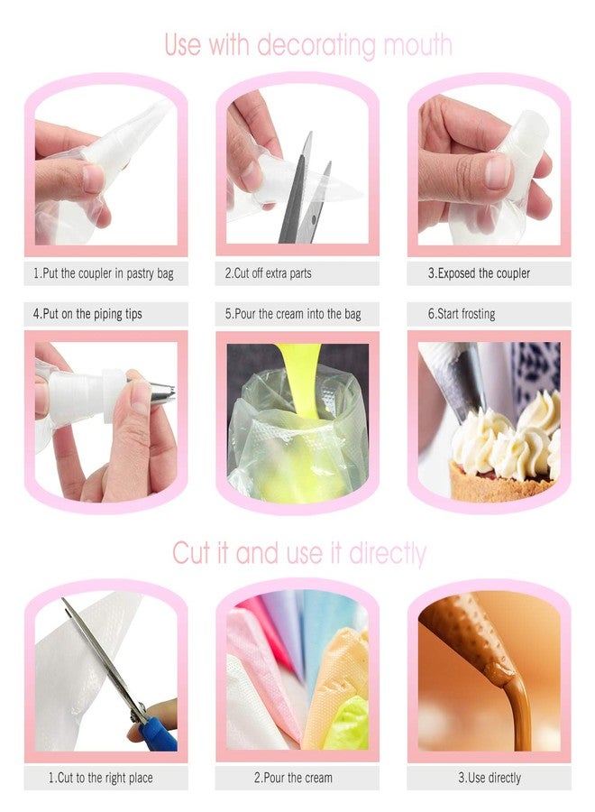 FantasyDay Disposable Piping Bag, FantasyDay 100 Pieces 24 Inch Disposable Icing Pastry Bag Extra Thick Cake Cupcake Decorating Bag - Anti-Burst Pastry Bag for Cream Icing Frosting Candy Cake Decorating Supplies - Image 5