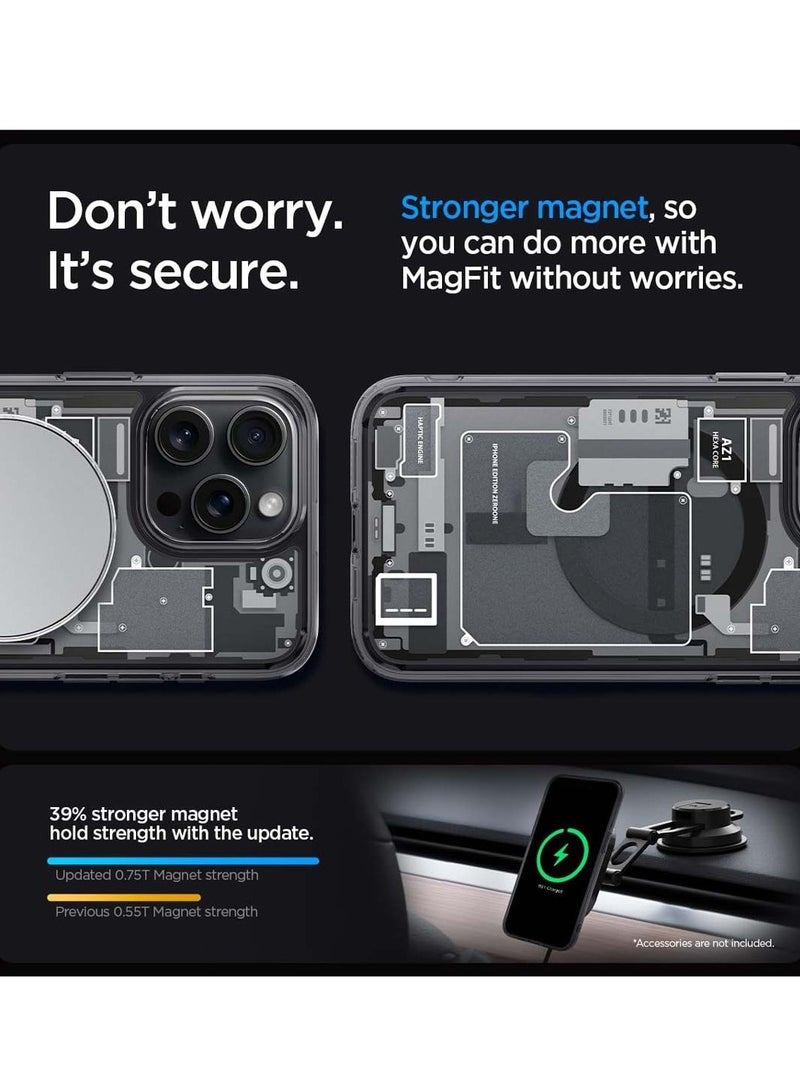 Techie iPhone 15 Pro Max MagSafe Case – Spigene Ultra Hybrid Zero One MagFit with Metal Ring – Slim Teardown Design – Compatible with Wireless Charging & MagSafe Accessories – Black - Image 5
