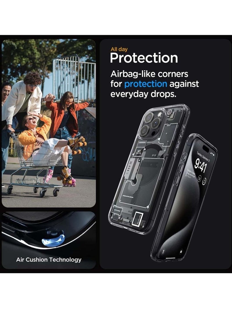 Techie iPhone 15 Pro Max MagSafe Case – Spigene Ultra Hybrid Zero One MagFit with Metal Ring – Slim Teardown Design – Compatible with Wireless Charging & MagSafe Accessories – Black - Image 4