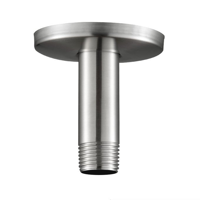 SHOWER ARM WITH FLANGE 3 IN BRUSHED NICKEL CEILING MOUNT REPLACEMENT RAIN SHOWER HEAD STRAIGHT ARM CEILINGMOUNTED FOR FIXED SHOWER HEAD HIGH PRESSURE RAIN