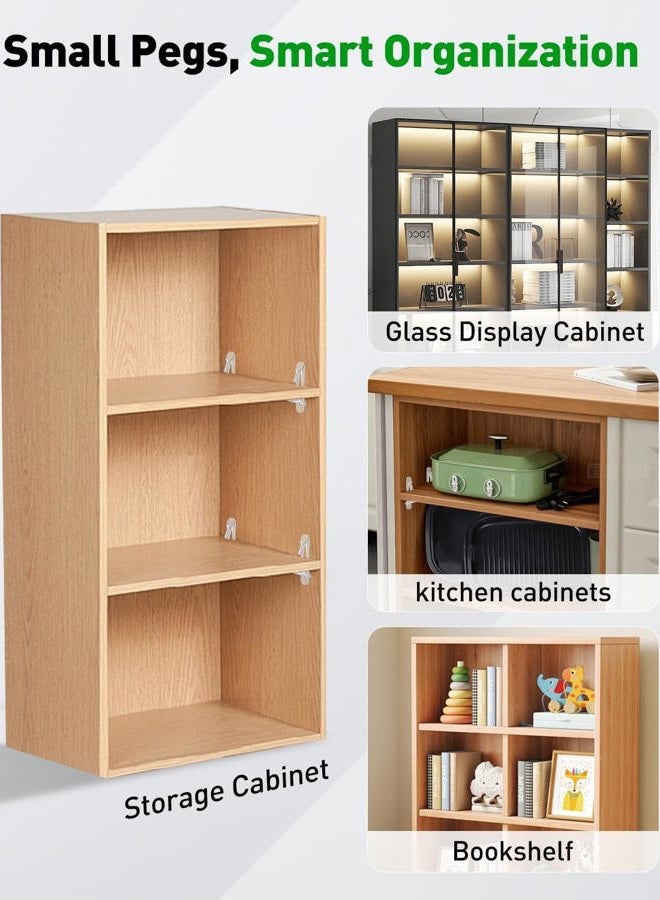 Vibit 28 Pcs Clear Plastic Cabinet Shelf Pegs, 1/4 Inch Self-Locking Shelf Support Pegs Shelf Brackets for 3/4 Inch Thick Shelves, Cabinet Shelf Clips Cabinet Shelf Pins for Wood Shelving - Image 4