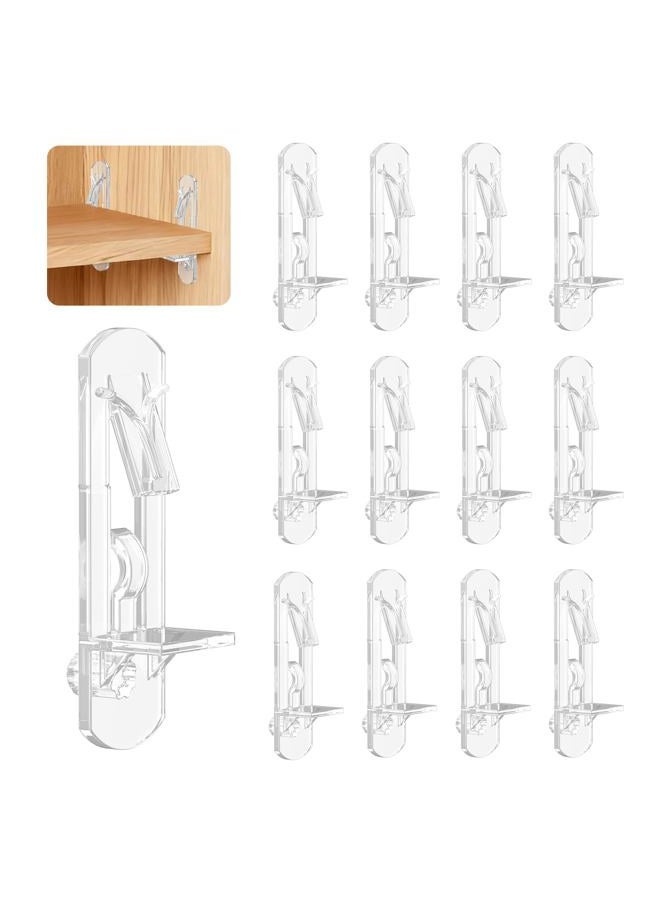 Vibit 28 Pcs Clear Plastic Cabinet Shelf Pegs, 1/4 Inch Self-Locking Shelf Support Pegs Shelf Brackets for 3/4 Inch Thick Shelves, Cabinet Shelf Clips Cabinet Shelf Pins for Wood Shelving - Image 1