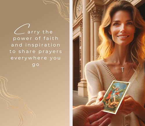 Trendzeen Tarjeta De San Miguel Arcangel - 5 Spanish St Michael The Archangel Prayer Card For Daily Devotion, Reflection - Oracion San Miguel Arcangel, Set of 5 Items - Image 4
