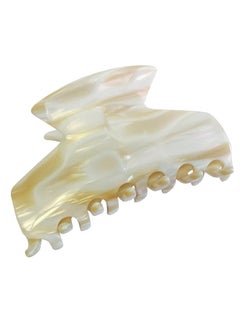 French Amie Chic Ivory Handmade Celluloid Large 3 Jaw Hair Claw Clip Clamp Clutcher Fashion Durable and Styling Hair Accessories for Women Strong Hold No Slip Grip Made in France
