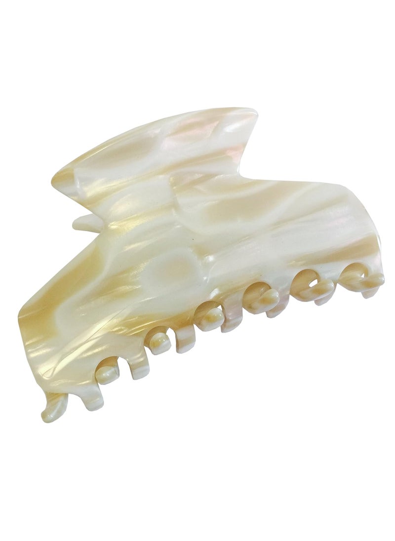 French Amie - French Amie Chic Ivory Handmade Celluloid Large 3 Jaw Hair Claw Clip Clamp Clutcher Fashion Durable and Styling Hair Accessories for Women Strong Hold No Slip Grip Made in France - Image 1