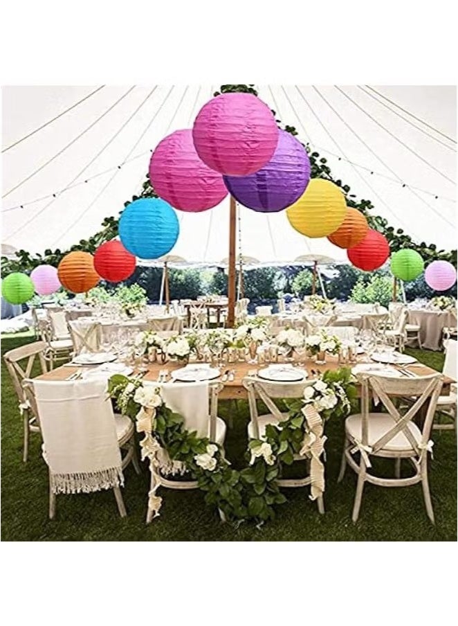 OMEVE 16-Piece Colorful Paper Lanterns Set, Decorative Round Foldable Lanterns for Ramadan, Wedding, Bridal Shower, Home Decor, Party (Sizes: 4, 6, 8, 10 Inch) - Image 3