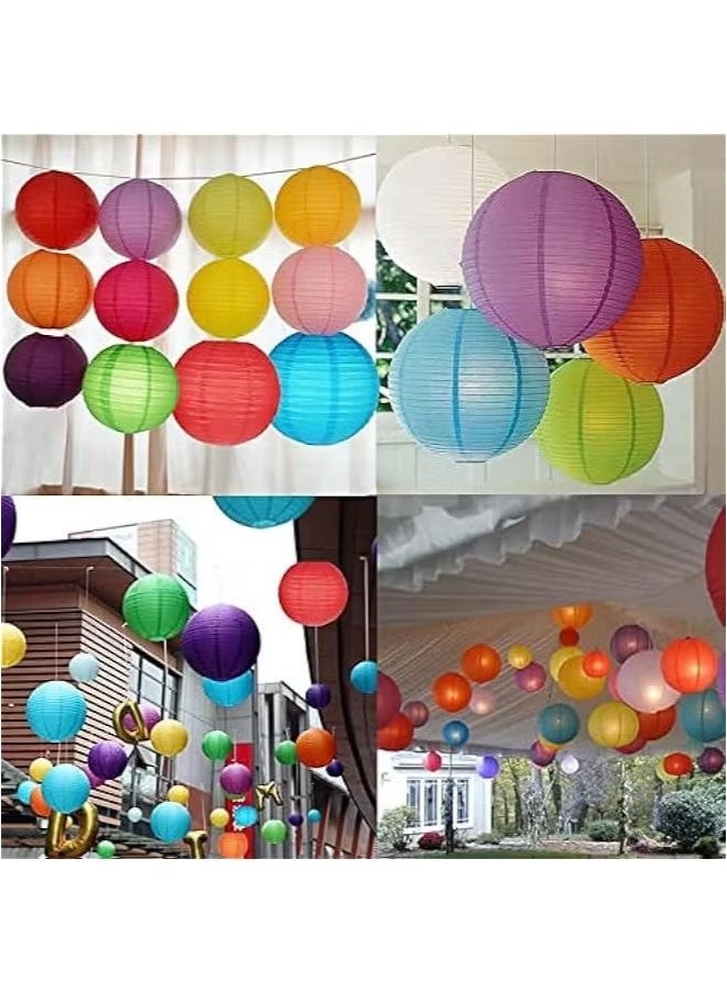 OMEVE 16-Piece Colorful Paper Lanterns Set, Decorative Round Foldable Lanterns for Ramadan, Wedding, Bridal Shower, Home Decor, Party (Sizes: 4, 6, 8, 10 Inch) - Image 5
