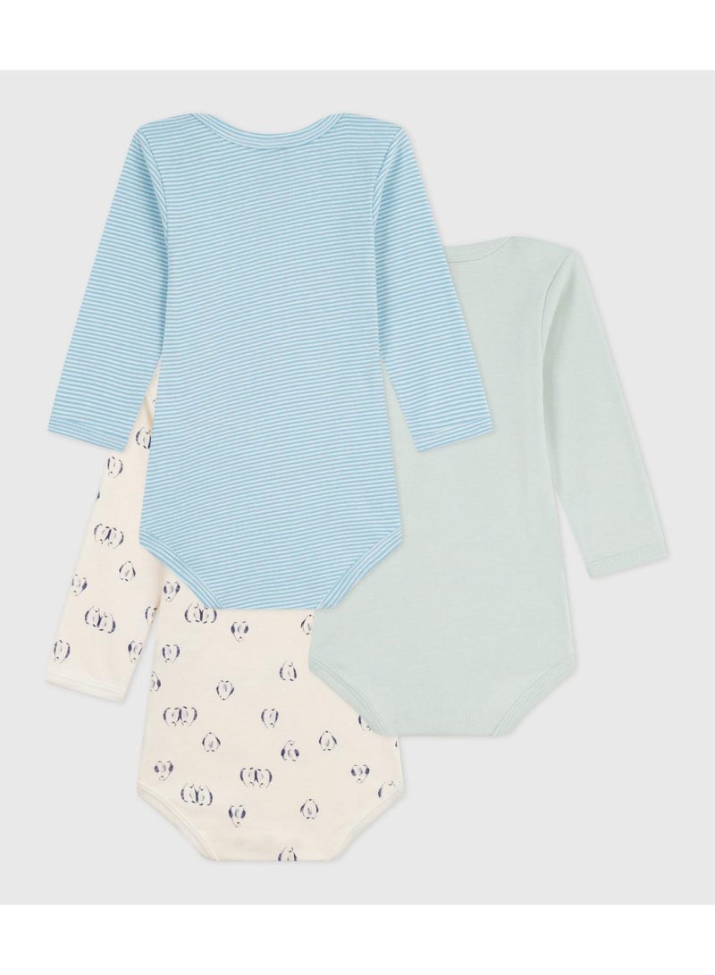 Petit Bateau Pack of babies' long-sleeved penguin-print cotton bodies - Image 2