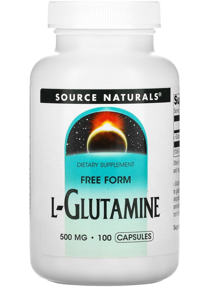 L-Glutamine, 500 mg, 100 Capsules