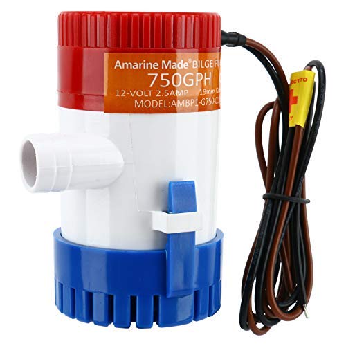 Amarine Made Bilge Pump, 12v Submersible Water Pump - 750gph for Ponds, Pools, Fishing Boats, RV and Marine Use - Image 1