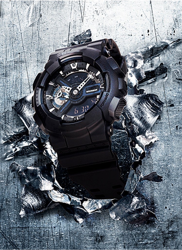 CASIO G-Shock Black Men's Watch Fashion Analog Digital Quartz Watch GA-110-1B  - Image 3